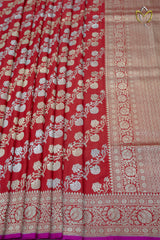 Pure Banarasi Pattu - Red