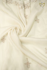 Fancy falling Organza - Creamish Milk