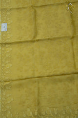 Organza Applique Work - Mustard Yellow