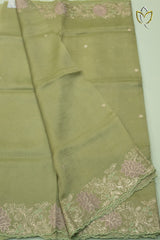 Crushed Organza - Olive Green