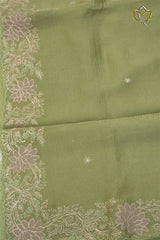 Crushed Organza - Olive Green