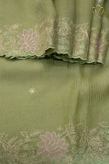 Crushed Organza - Olive Green