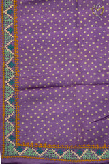 Tussar Kutch Work - Lavender