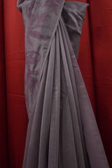 Chanderi Applique Work Saree - Mauve