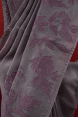 Chanderi Applique Work Saree - Mauve
