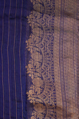 Banarasi Jute Saree - Royal Blue Color