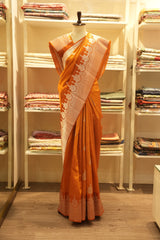 Banarasi Katan Silk - Orange Color