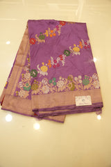 Pure Banarasi Katan Silk - Lavender Color