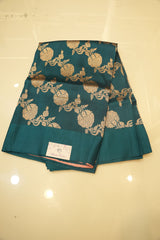 Banarasi Raw Mango Saree - Teal Green Color