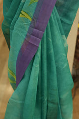 Cotton Kota Saree - Aqua Color