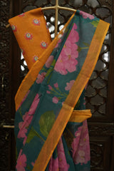 Cotton Kota Saree - Teal Color