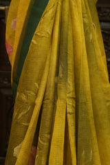 Cotton Kota Saree - Mustard Yellow Color