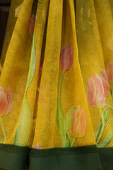 Cotton Kota Saree - Mustard Yellow Color