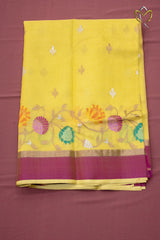 Pure Zari Kota - Lemon Yellow