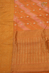 Pure Zari Kota - Peach & Pink