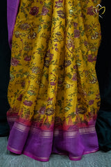 Tussar - Yellow And Pink