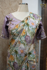 Chiffon With Blouse - Lilac