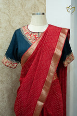 Fancy Crepe - Red & Blue