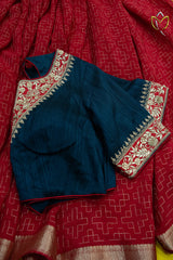 Fancy Crepe - Red & Blue