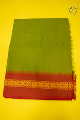 Kanchi Cotton - Bright Olive Green & Red