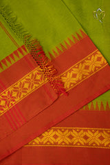 Kanchi Cotton - Bright Olive Green & Red