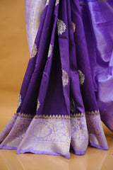 Banarasi Dupion Silk - Deep violet