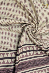 Semi Tussar - Half White & English Pink