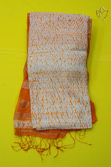 Jute Linen - Half White & Orange