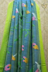 Muslin Jamdani - Grey & Green