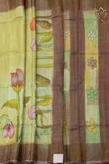 Pure Tussar - Olive Green