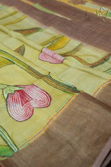 Pure Tussar - Olive Green