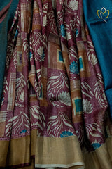 Pure Tussar - Dusty Maroon