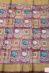 Pure Tussar - Dusty Maroon