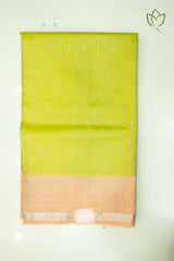 Lightweight Pattu - Neon Green & Peach