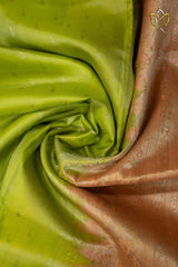 Lightweight Pattu - Neon Green & Peach