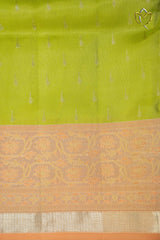 Lightweight Pattu - Neon Green & Peach