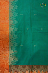 Lightweight Pattu - Rama Green & Orange