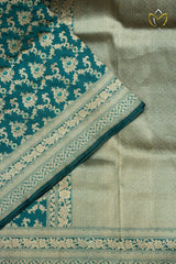 Banarasi Katan Pattu - Peacock Blue