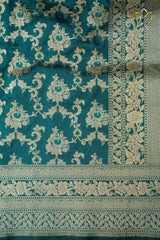 Banarasi Katan Pattu - Peacock Blue