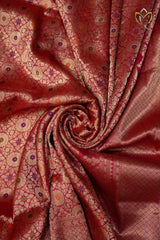 Banarasi Katan Pattu - Pinkish Red