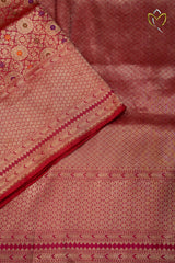 Banarasi Katan Pattu - Pinkish Red