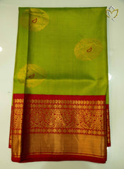 Gadwal Pattu - Fresh Green & Red