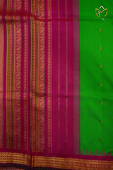 Gadwal Pattu - Green and Pink