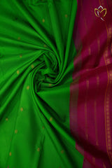 Gadwal Pattu - Green and Pink
