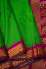 Gadwal Pattu - Green and Pink