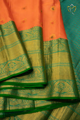 Gadwal Pattu - Orange Peach