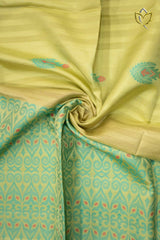 Assam Pattu - Lime Yellow