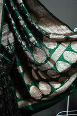 Banarasi Ektara Silk - Dark Green