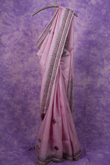 Tussar Kutch Work - Pink