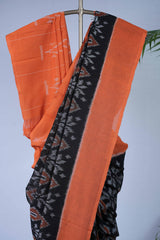 Ikkat Cotton - Black & Orange